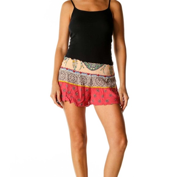 O'Neill Pants - O'Neill Black Printed Bohemian Shorts Women’s Sz‎ M